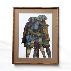 1990 Charles Bibbs “Patches” Large Framed, Matted & Signed Print 33”X26” 100/850